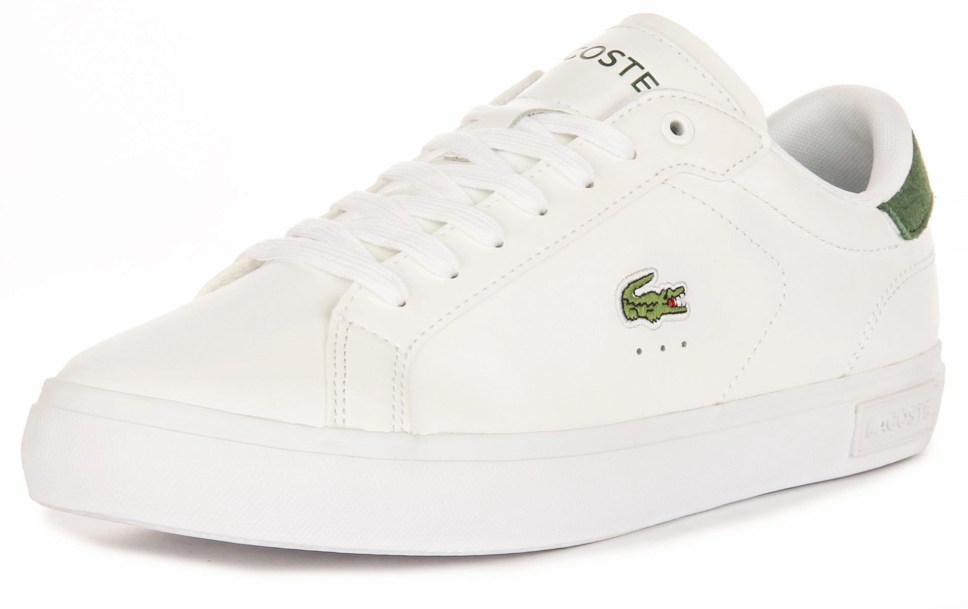 Lacoste Powercourt In White Green For Men Shoes Lacoste