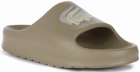 Lacoste Serve Slide 2.0 In Khaki Grey For Women Shoes Lacoste