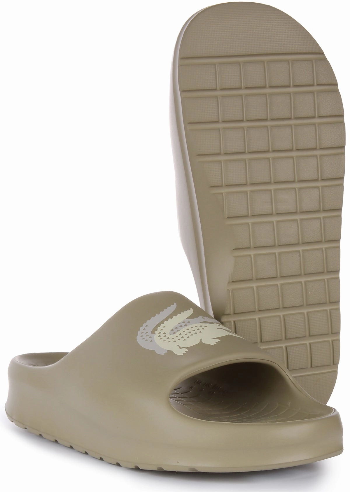 Lacoste Serve Slide 2.0 In Khaki Grey For Women Shoes Lacoste