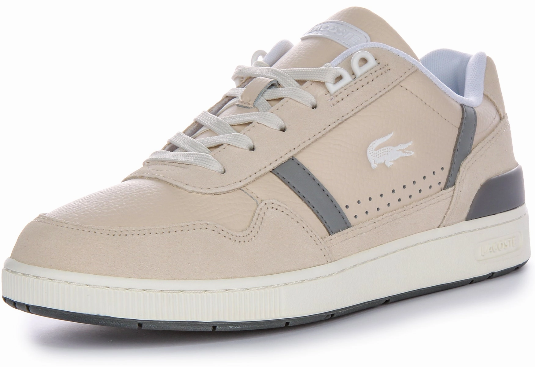 Lacoste T-Clip Trainers In Beige For Men Shoes Lacoste