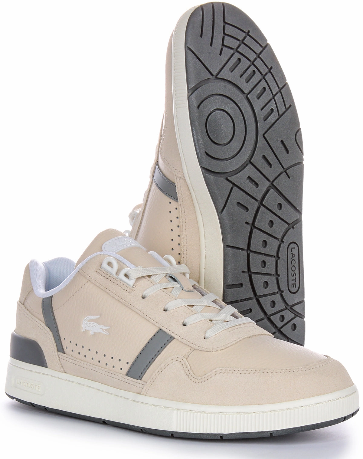 Lacoste T-Clip Trainers In Beige For Men Shoes Lacoste