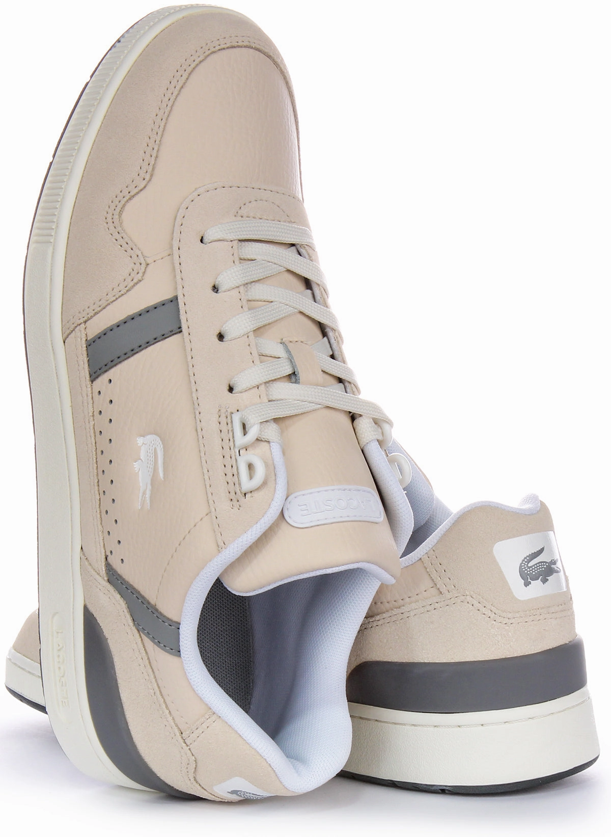 Lacoste T-Clip Trainers In Beige For Men Shoes Lacoste