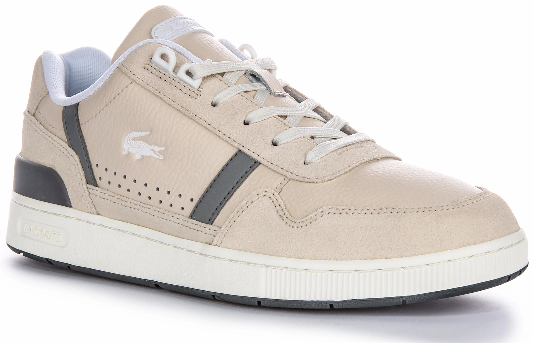 Lacoste T-Clip Trainers In Beige For Men Shoes Lacoste