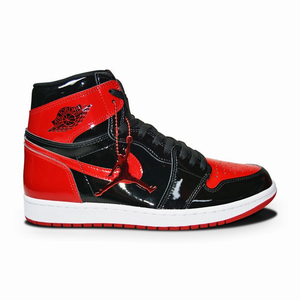 Mens Nike Air Jordan 1 Retro  High OG "Bred Patent" 555088 063 Black Varsity Red