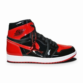 Mens Nike Air Jordan 1 Retro  High OG "Bred Patent" 555088 063 Black Varsity Red