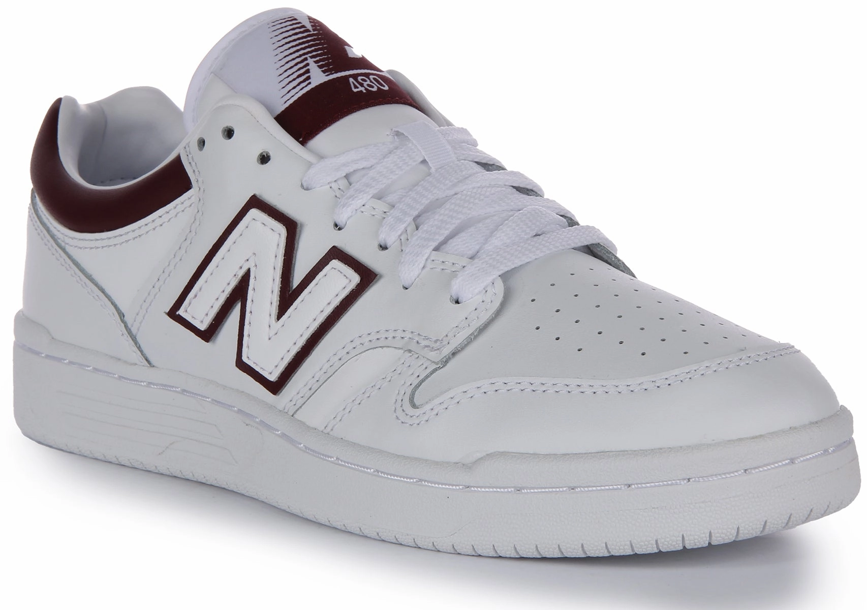New Balance BB 480 LDB In White Maroon For Men Shoes New Balance