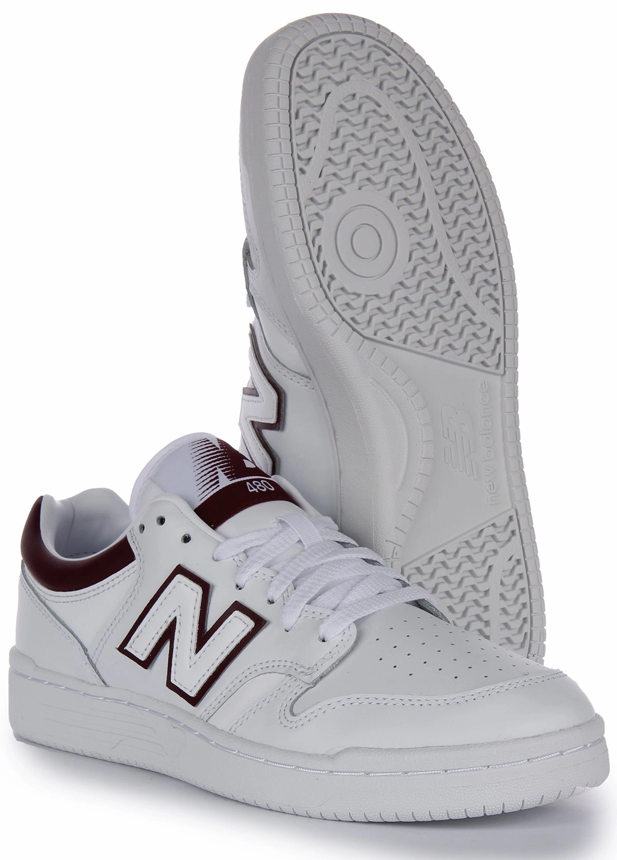 New Balance BB 480 LDB In White Maroon For Men Shoes New Balance
