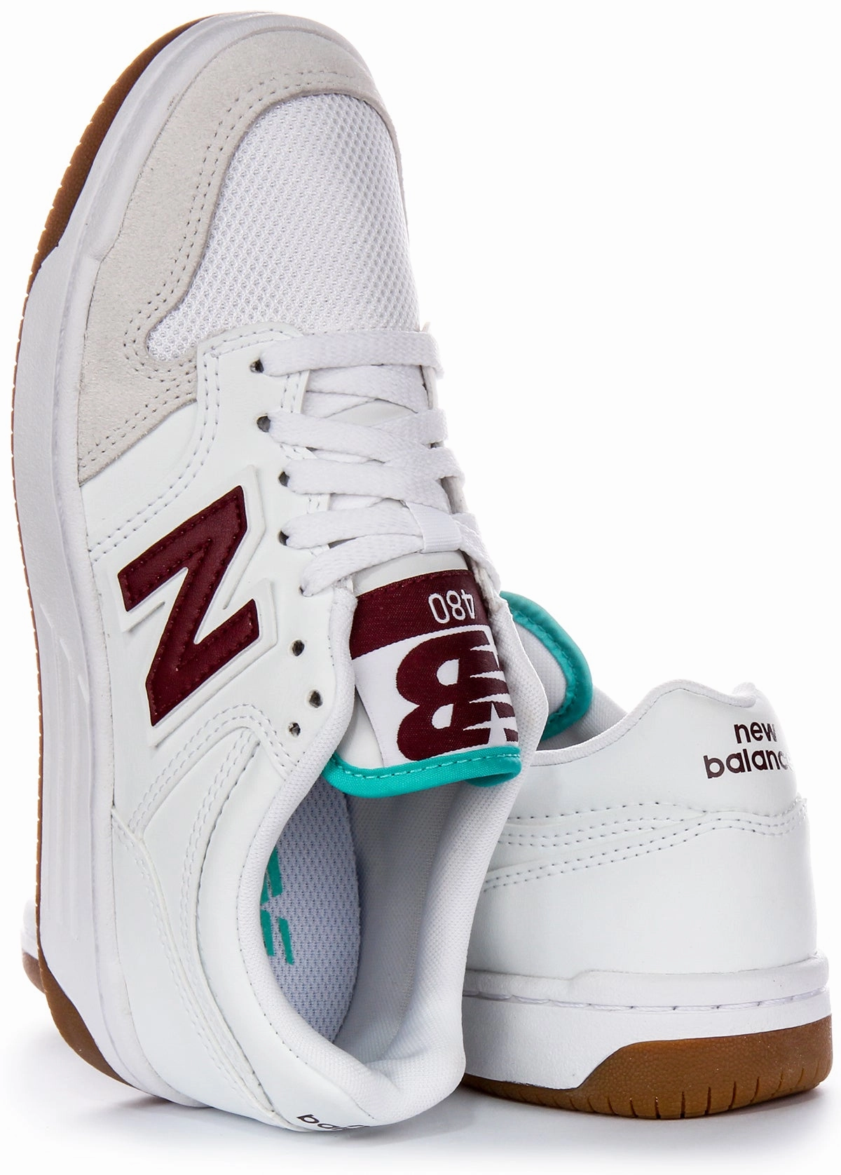 New Balance BB 480 LFT In White Burgundy Shoes New Balance