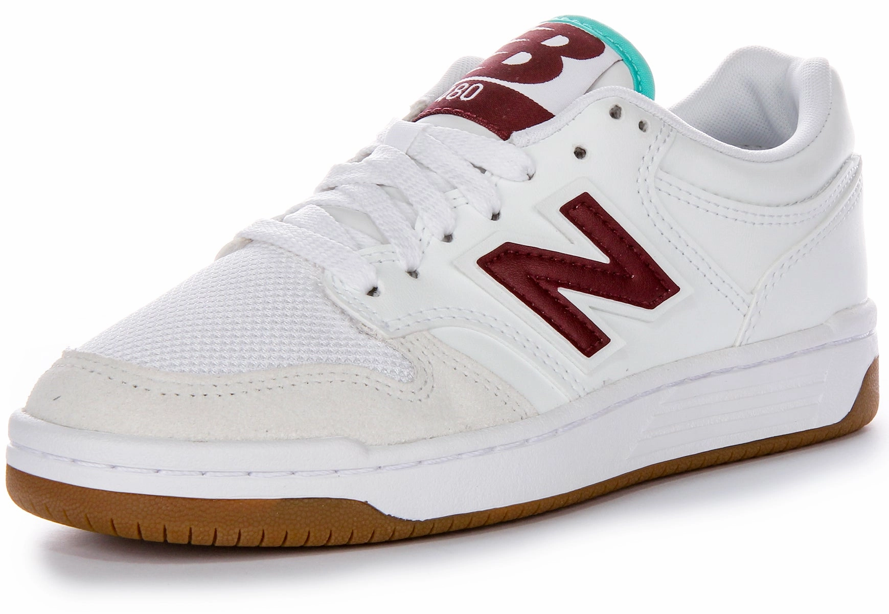 New Balance BB 480 LFT In White Burgundy Shoes New Balance