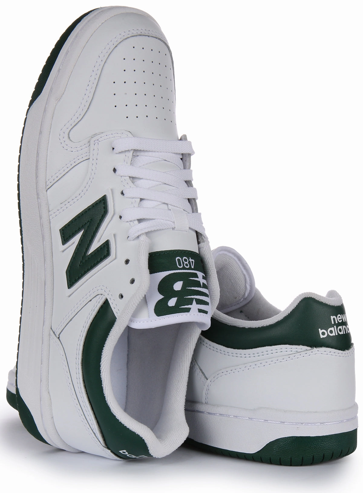 New Balance BB 480 LNG In White Green Shoes New Balance