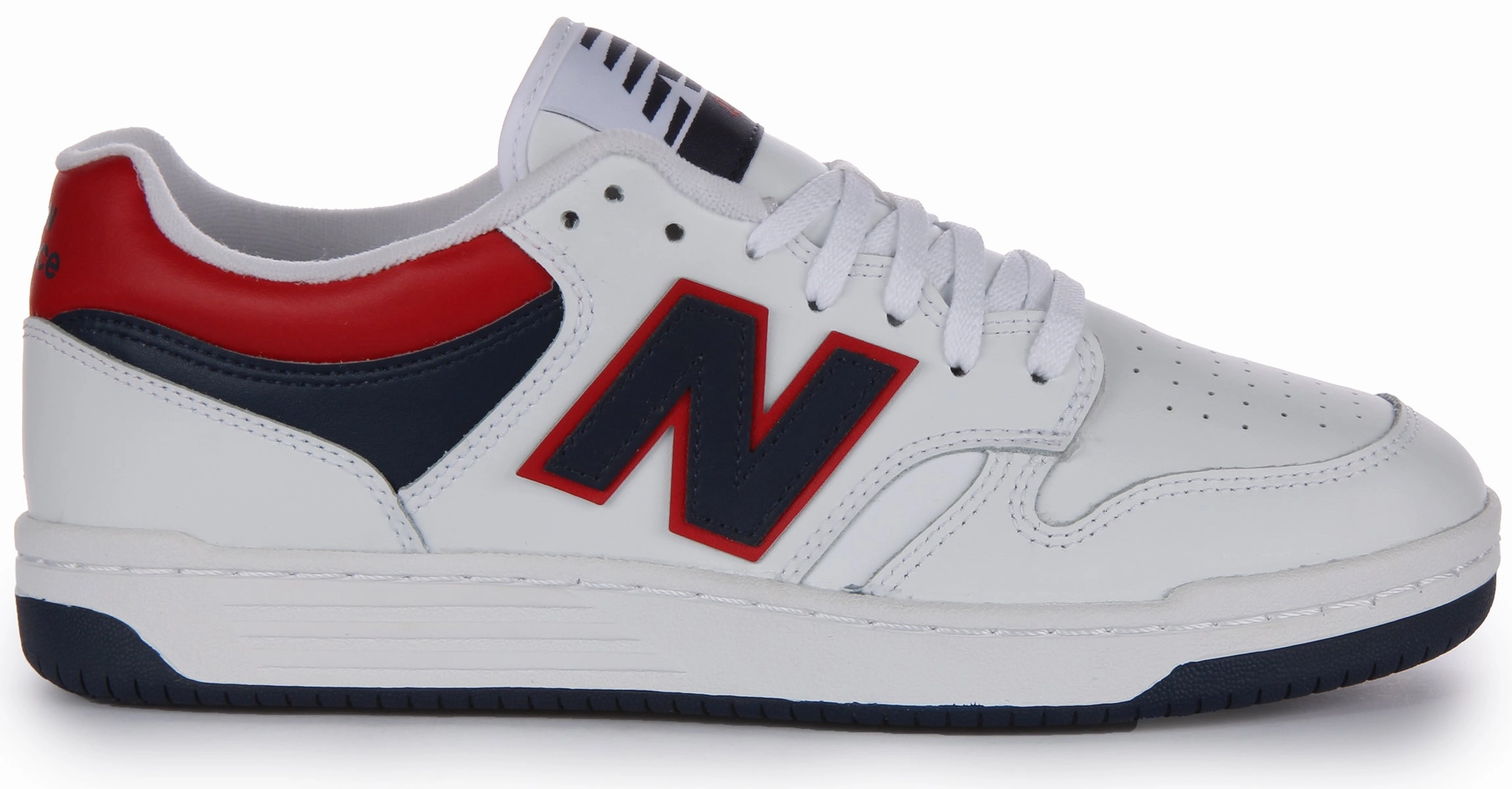 New Balance BB 480LNR In White Navy Red Shoes New Balance