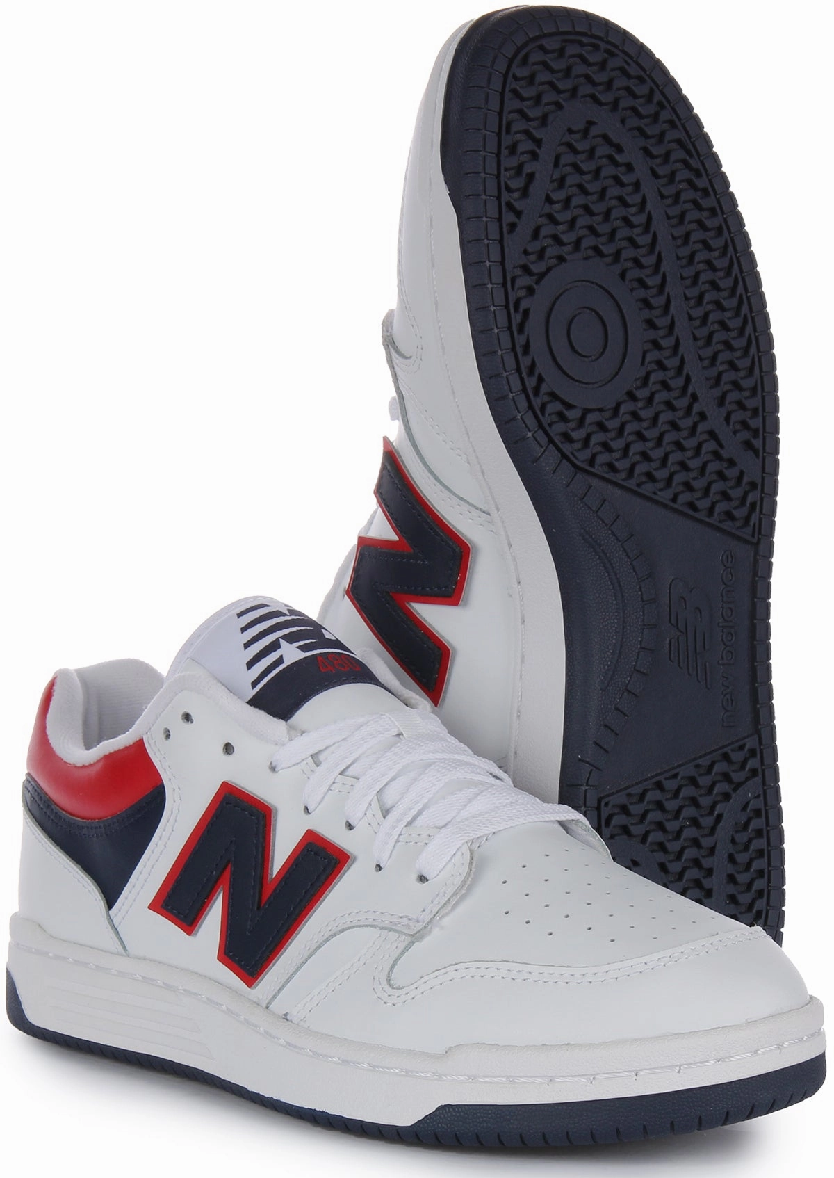New Balance BB 480LNR In White Navy Red Shoes New Balance