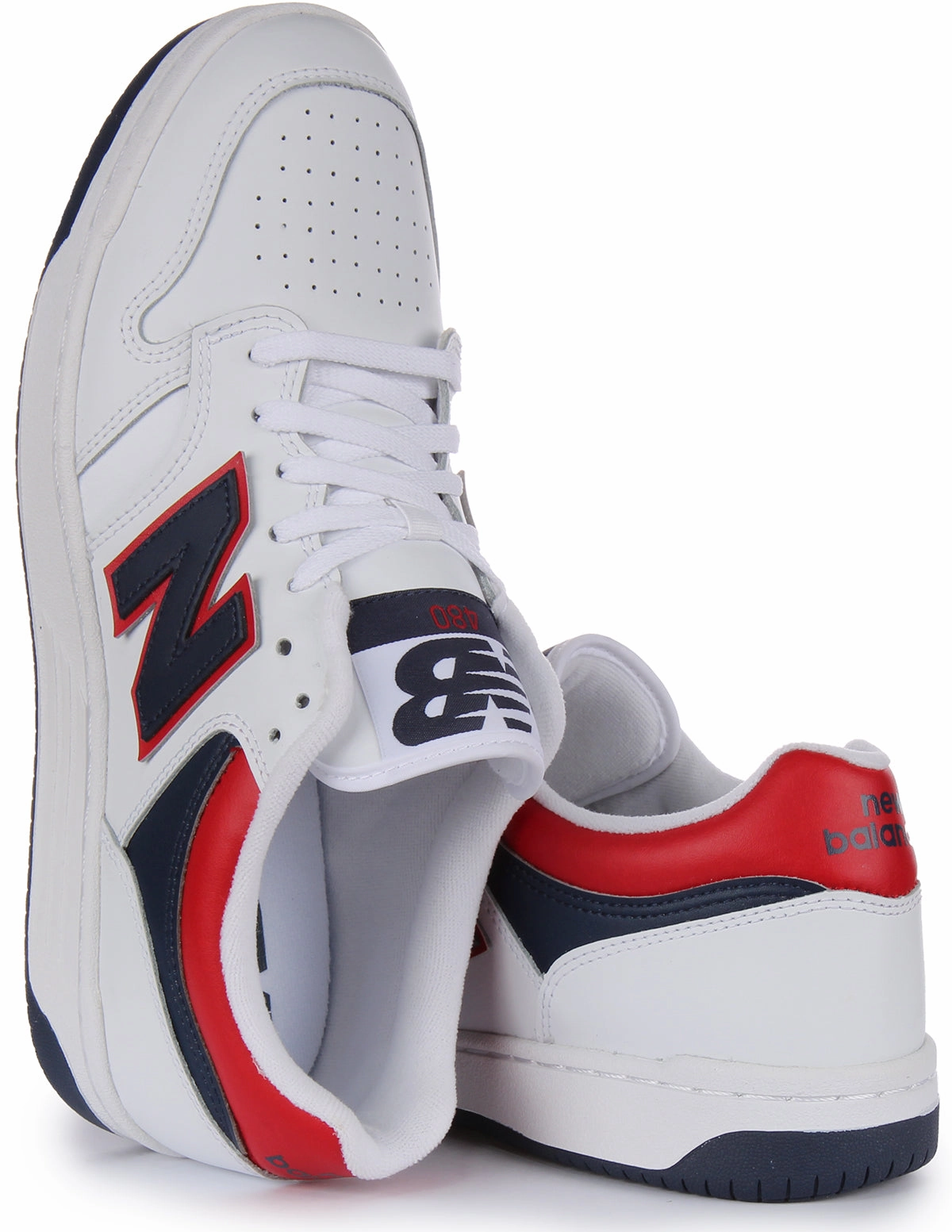 New Balance BB 480LNR In White Navy Red Shoes New Balance