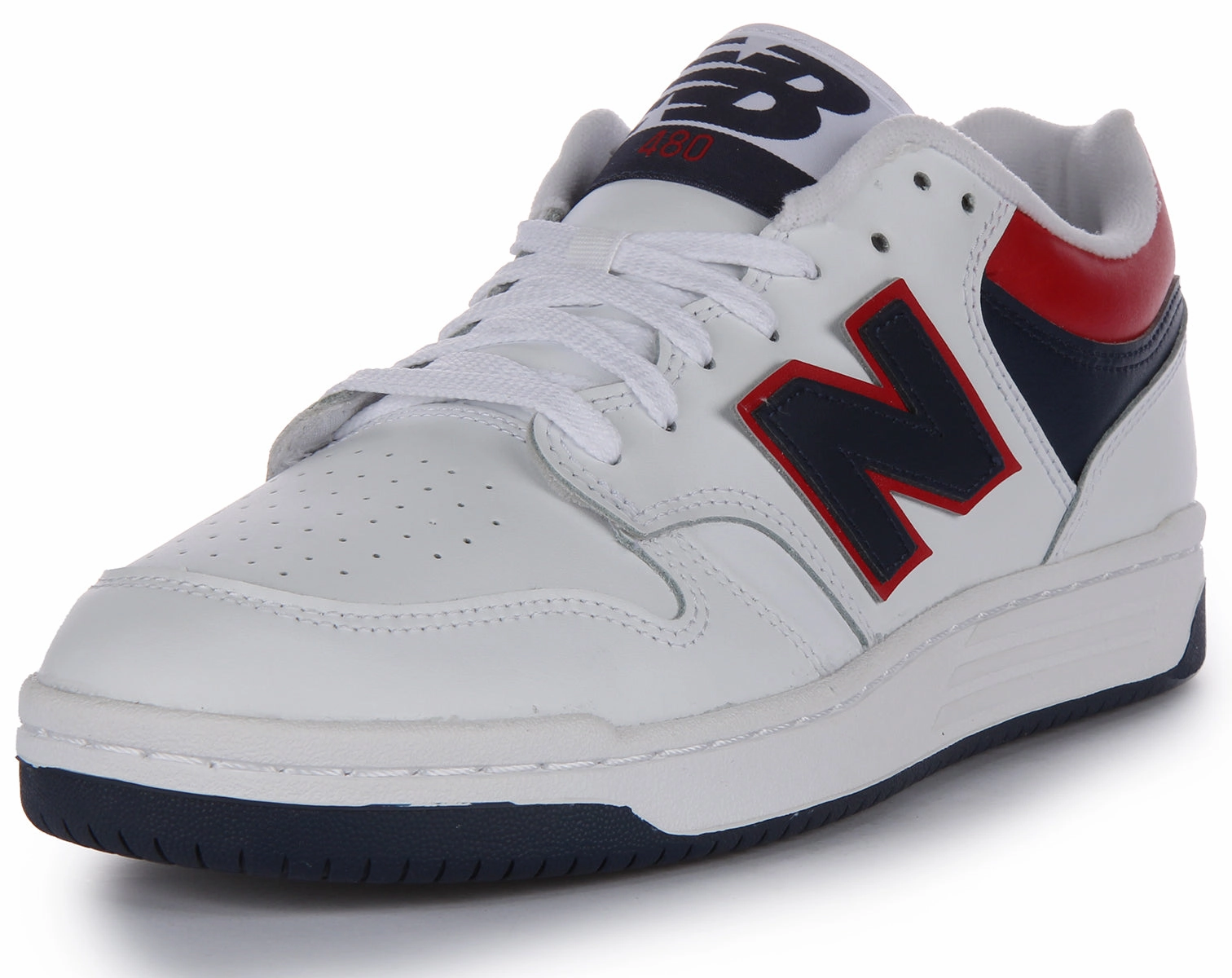 New Balance BB 480LNR In White Navy Red Shoes New Balance
