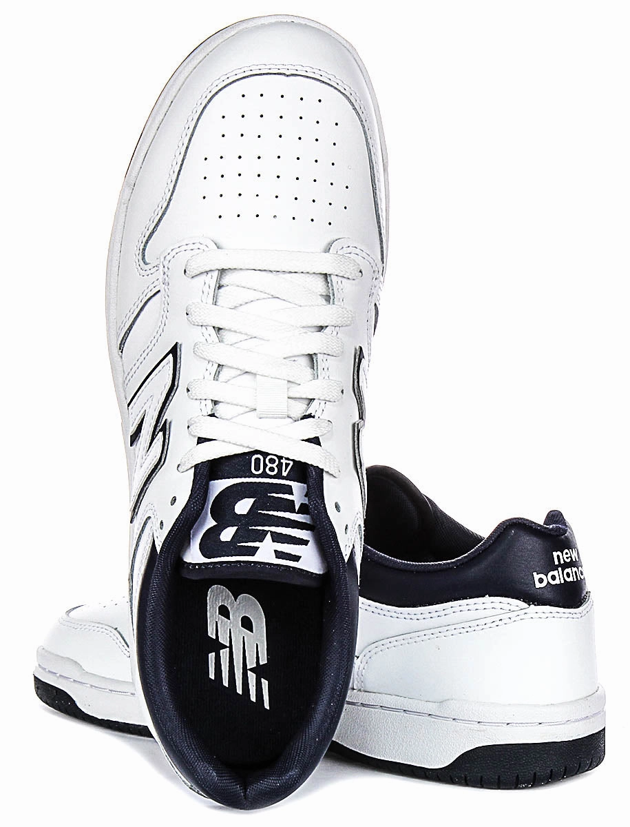 New Balance BB 480Lwn In White Navy Shoes New Balance