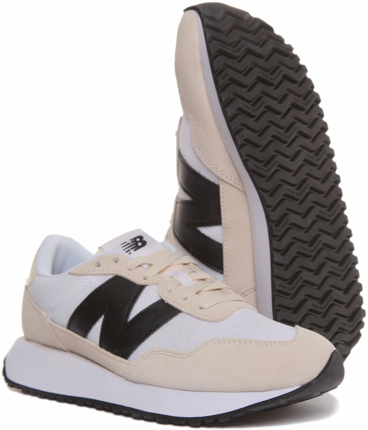 New Balance Ms237 In White Black Shoes New Balance