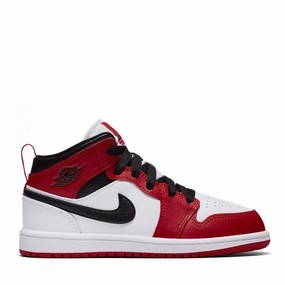NIKE AIR JORDAN1 MID CHICAGO WHITE HEEL PS (NEW)