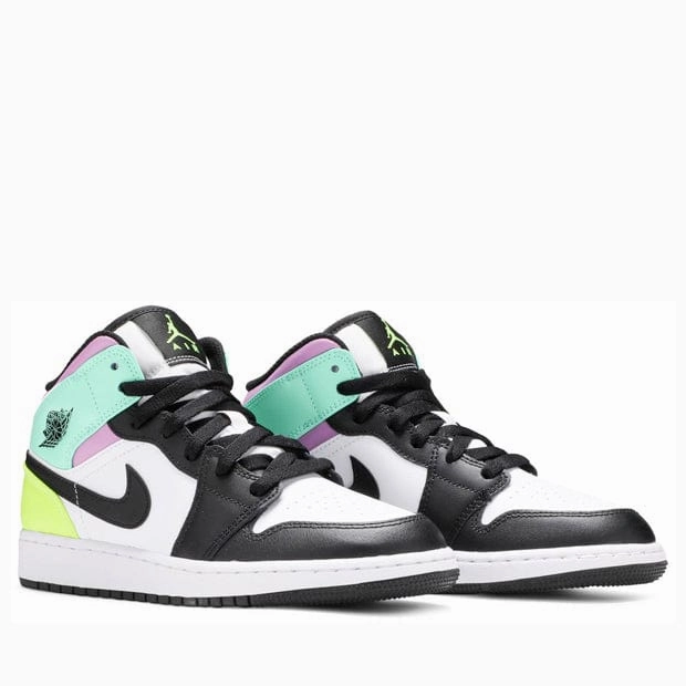 NIKE AIR JORDAN 1 MID GS PASTEL BLACK TOE -