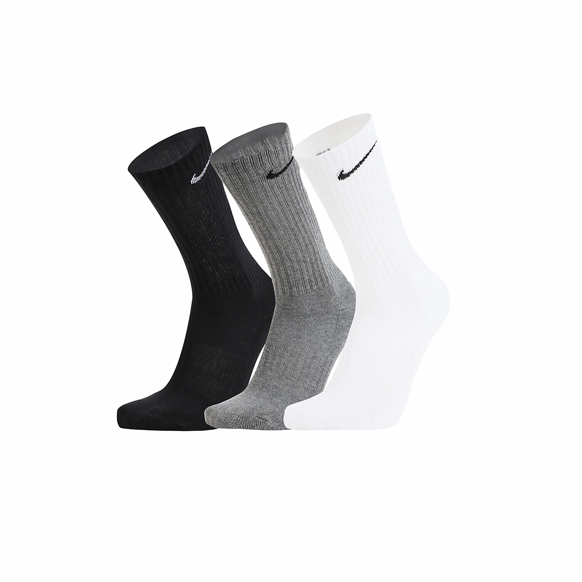 Nike Everyday Cotton Cushioned Crew Black/Grey/White