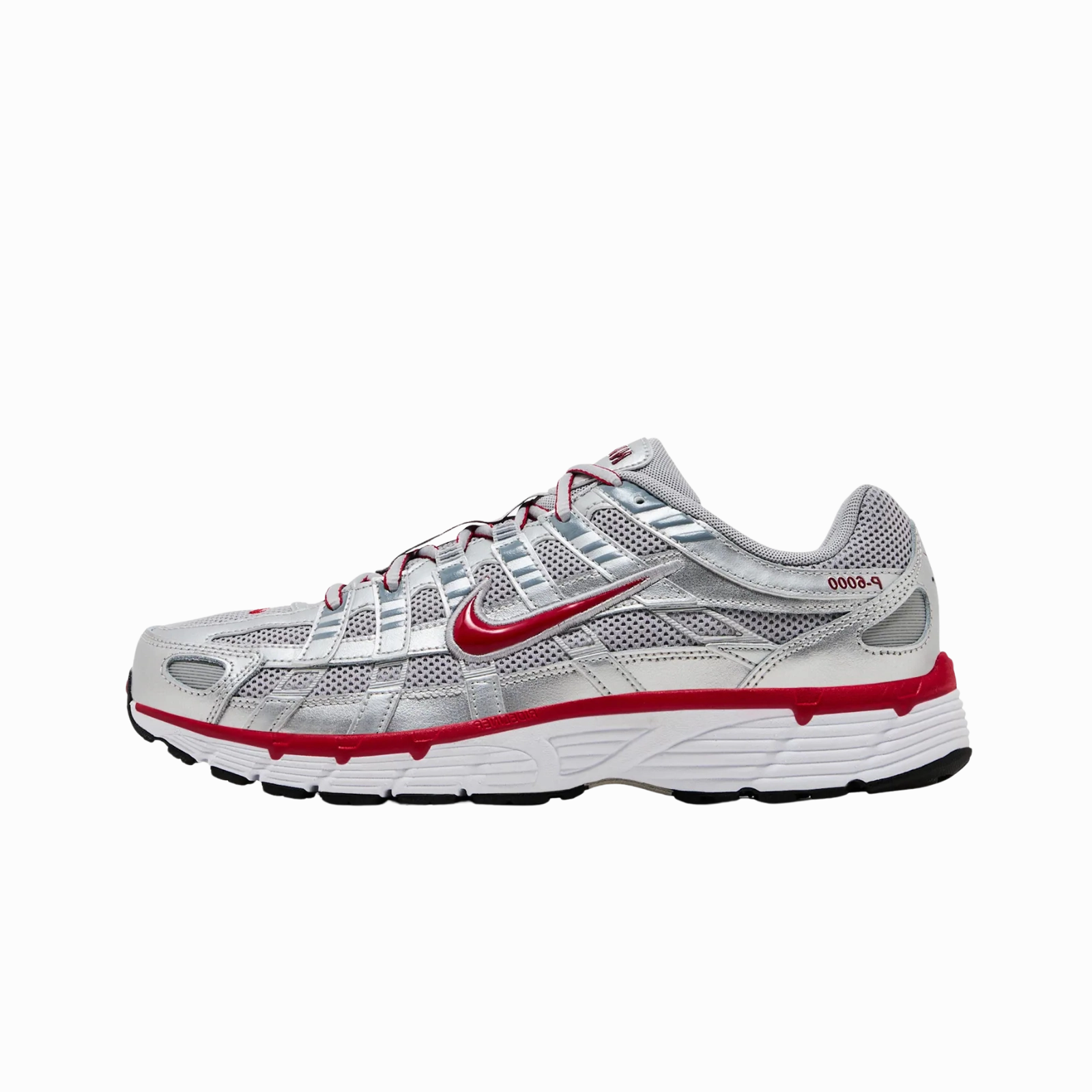 Nike P-6000 Metallic Silver Gym Red