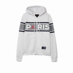 Nike Paris Saint-Germain Full-Zip Fleece Hoodie White
