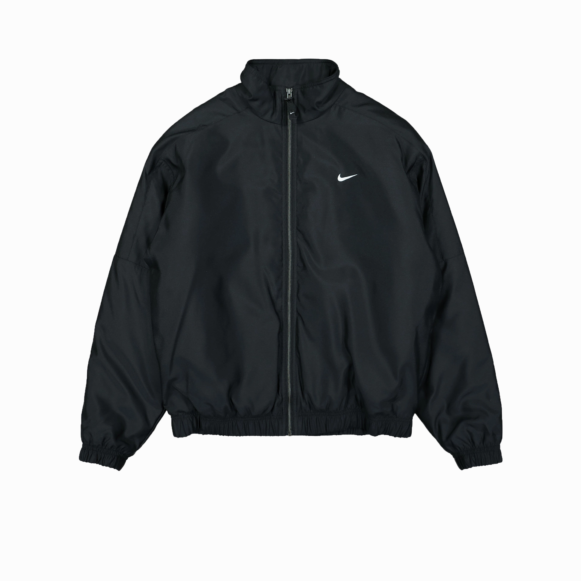 Nike Solo Swoosh Satin Bomber Jacket Black