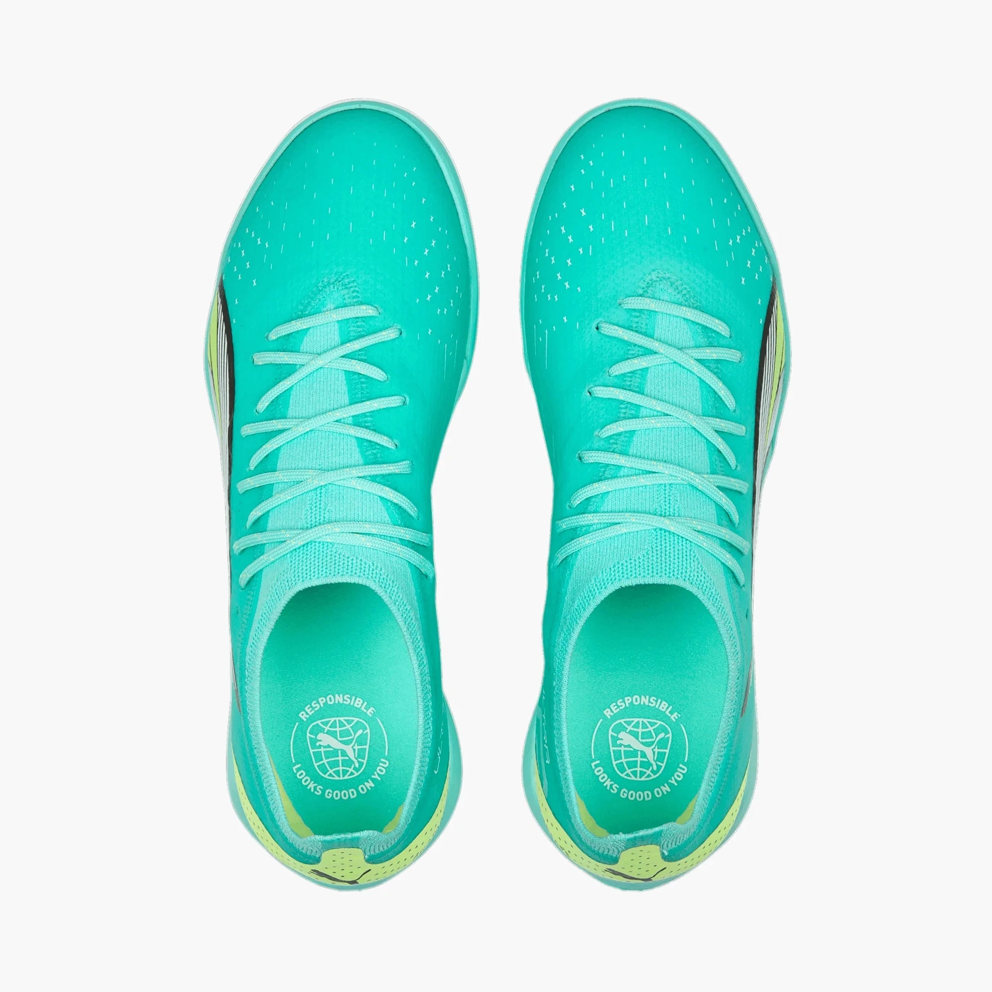 Puma Ultra Ultimate Cage TF Turf Soccer Shoes- Blue Glimmer Ultra Match Orange