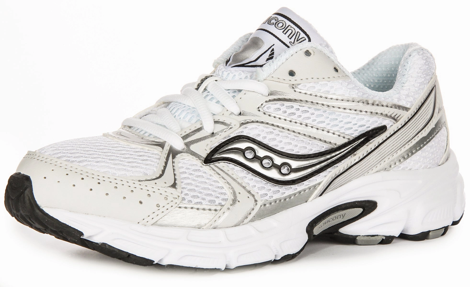 Saucony G Ride Millennium In White Silver Shoes Saucony