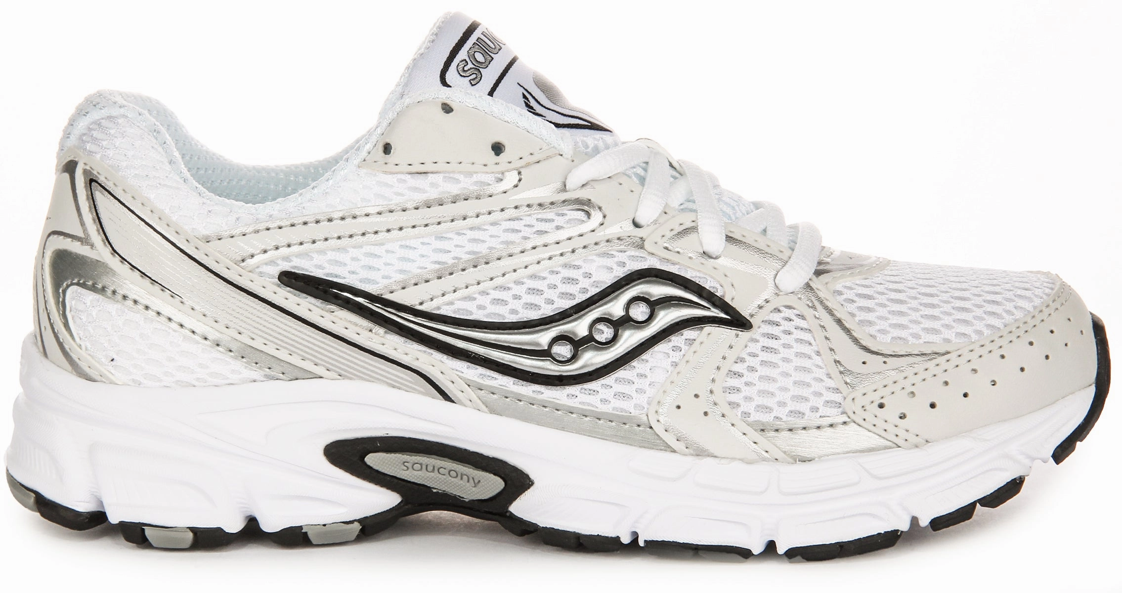 Saucony G Ride Millennium In White Silver Shoes Saucony