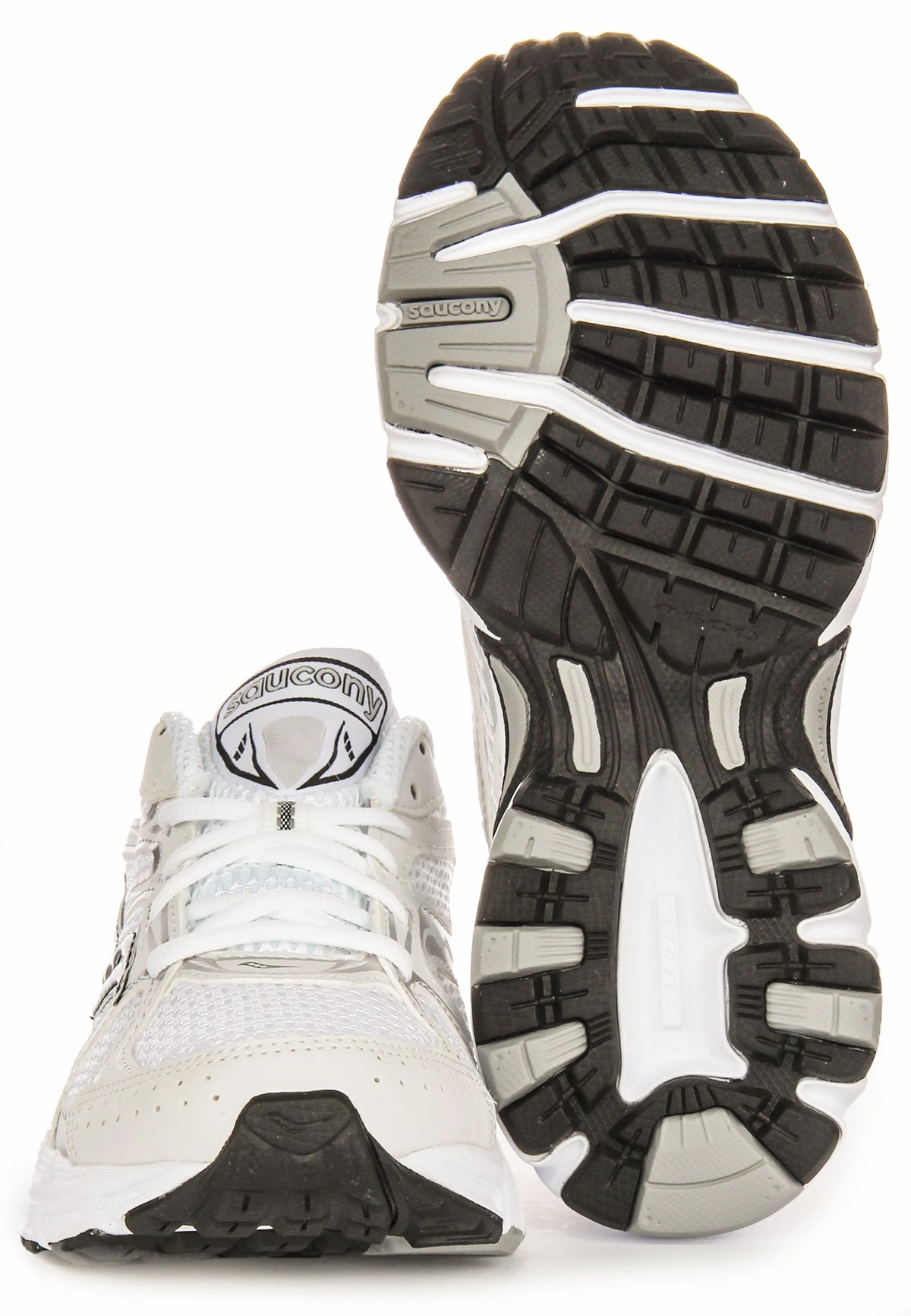 Saucony G Ride Millennium In White Silver Shoes Saucony