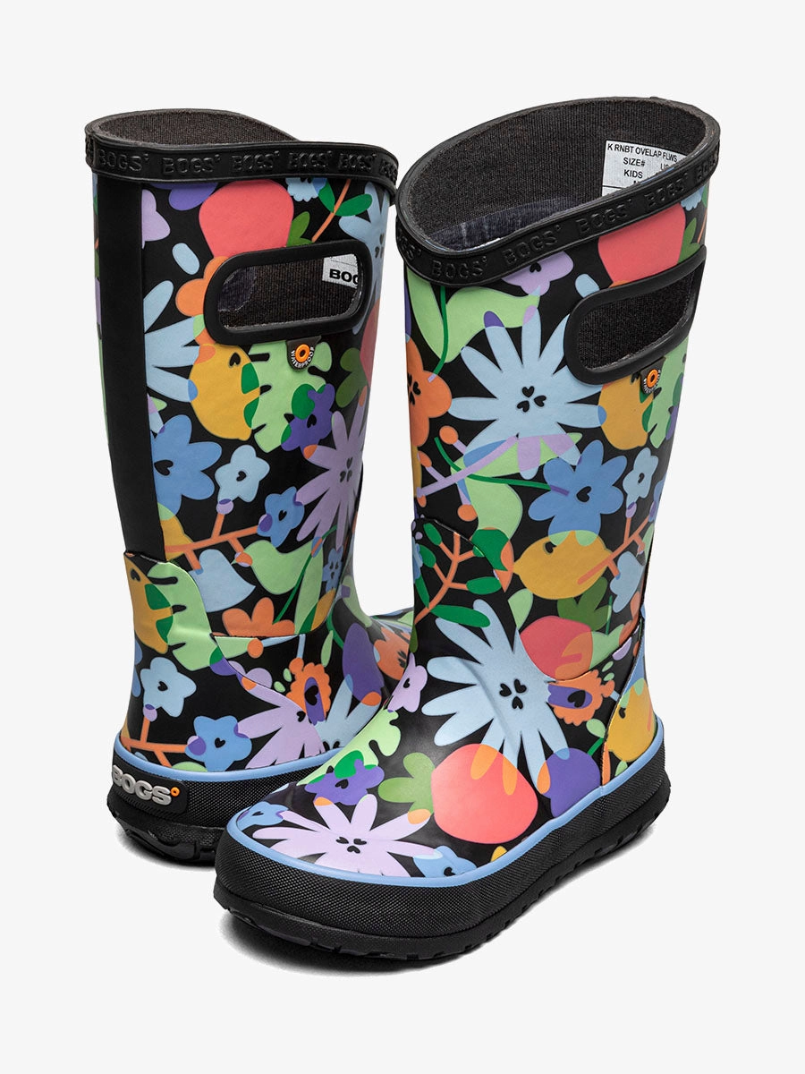 Shoes Bogs Kids' Rainboot Overlap Flowers
