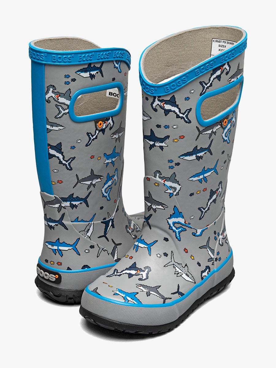 Shoes Bogs Kids' Rainboot Pixel Shark