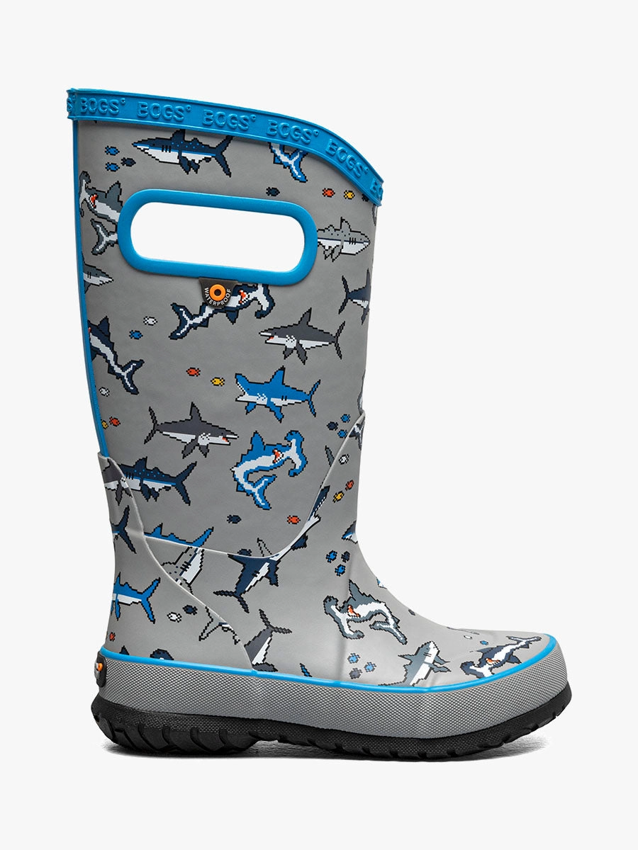 Shoes Bogs Kids' Rainboot Pixel Shark
