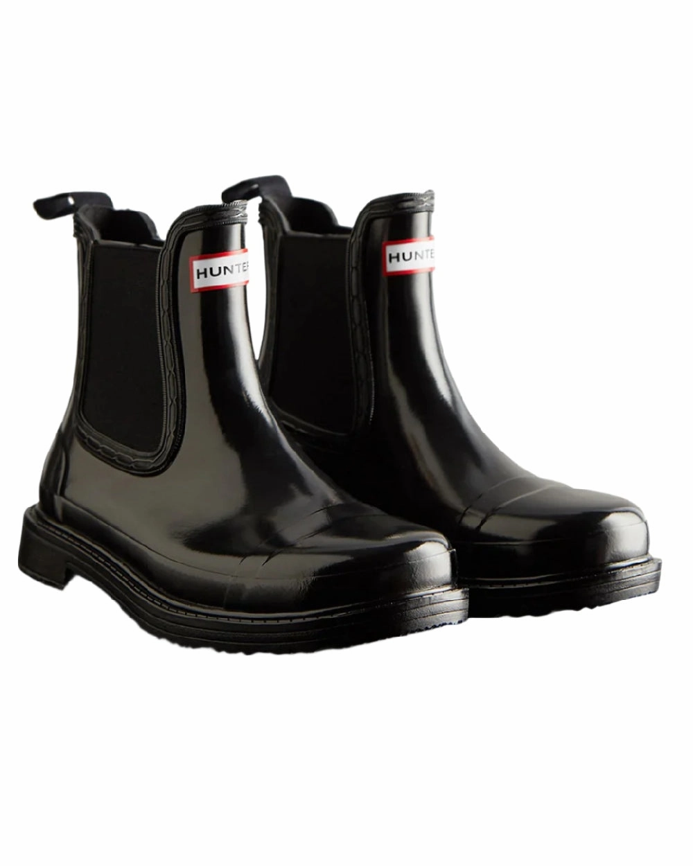 Shoes Hunter Wellies Hunter Womens Commando Gloss Chelsea Boots