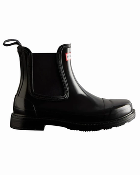 Shoes Hunter Wellies Hunter Womens Commando Gloss Chelsea Boots