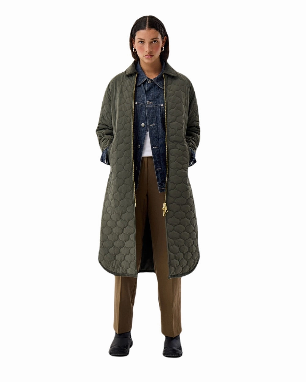 Shoes Hunter Wellies Hunter Womens Fionn Long Quilted Coat