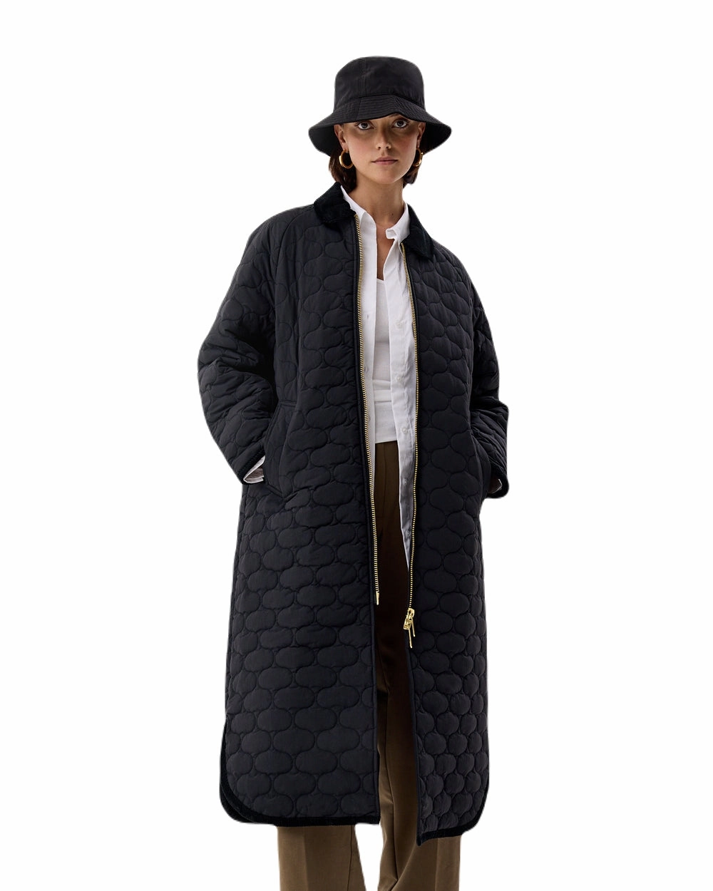 Shoes Hunter Wellies Hunter Womens Fionn Long Quilted Coat