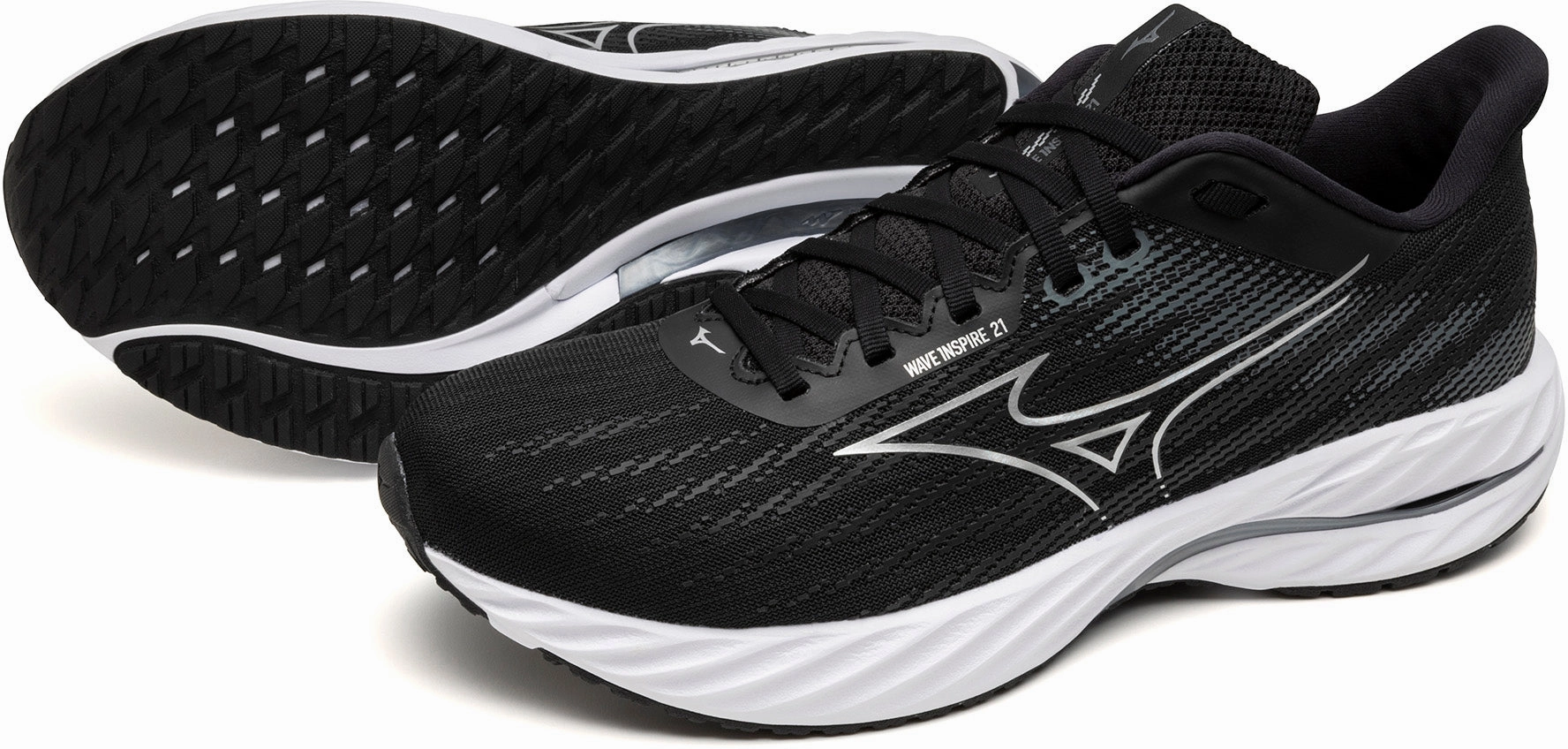 Shoes Mizuno Mizuno Wave Inspire 21 WIDE FIT (2E) Mens Running Shoes - Black