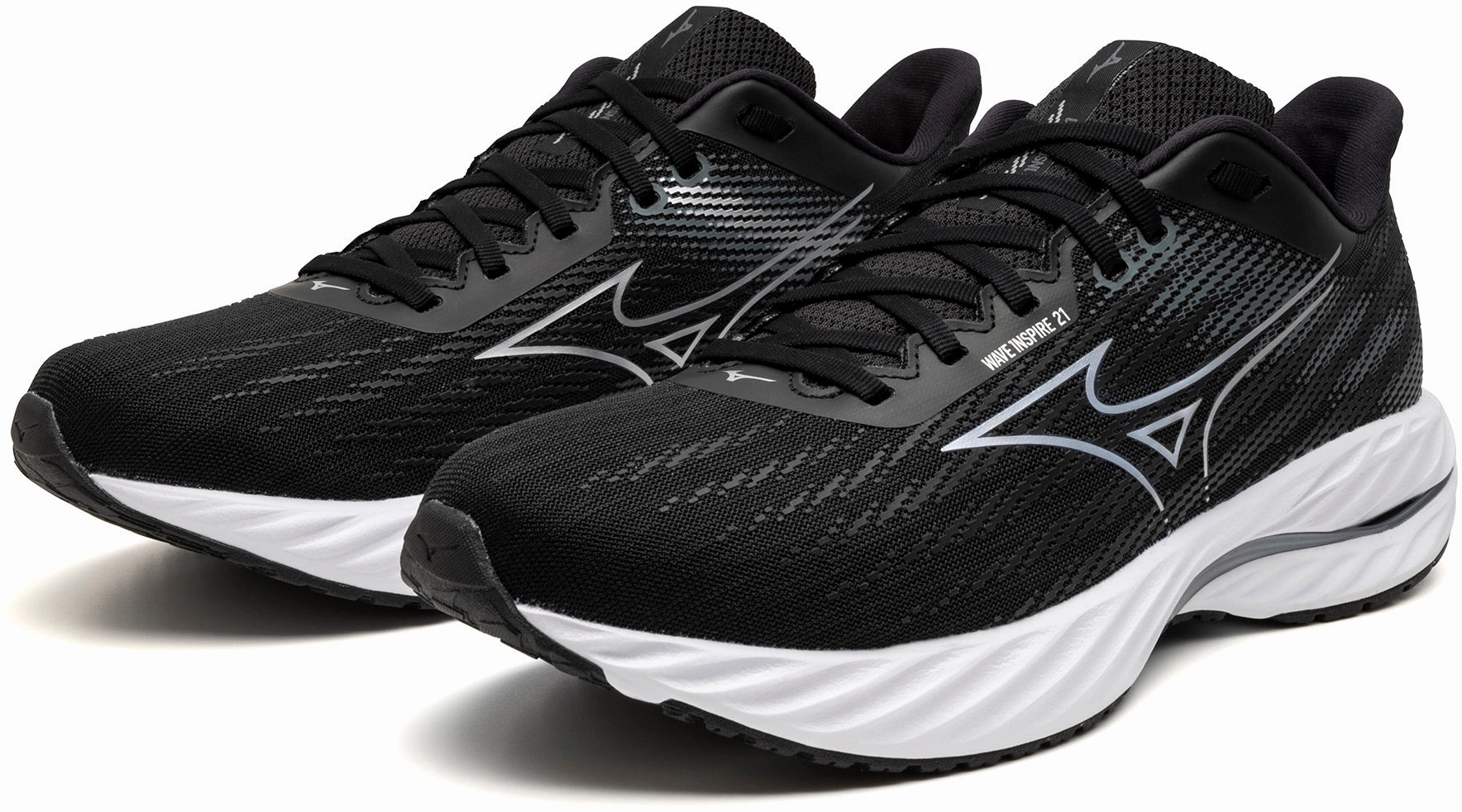 Shoes Mizuno Mizuno Wave Inspire 21 WIDE FIT (2E) Mens Running Shoes - Black