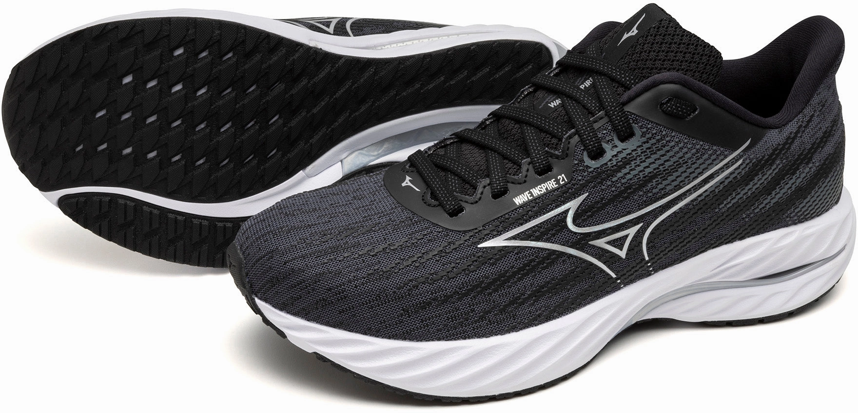 Shoes Mizuno Mizuno Wave Inspire 21 WIDE FIT (D) Womens Running Shoes - Black