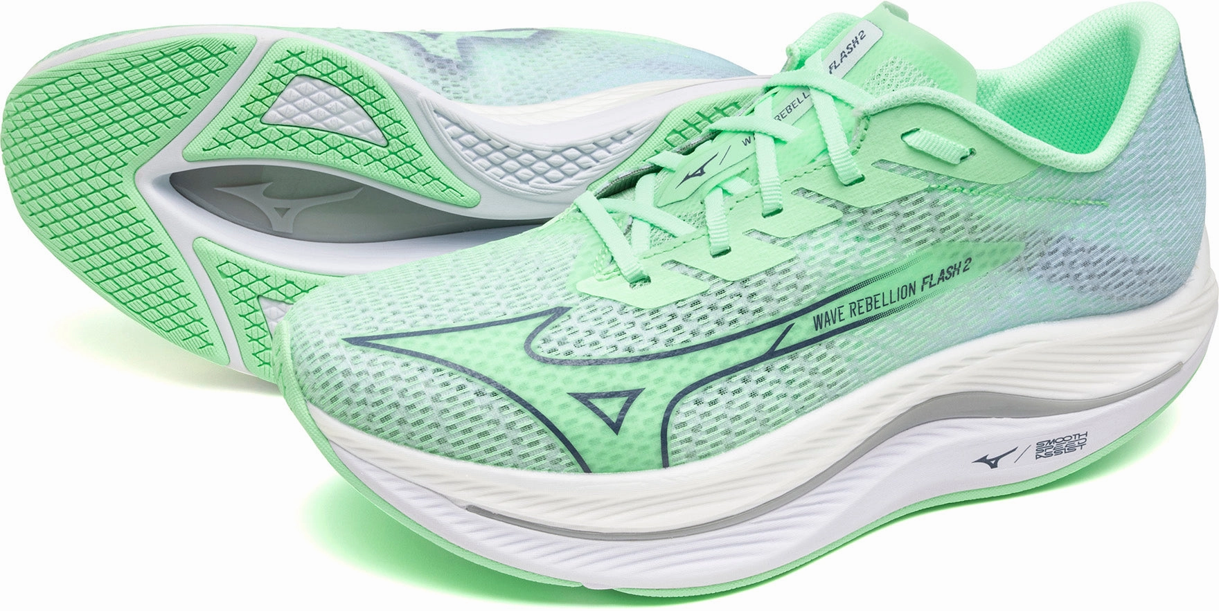 Shoes Mizuno Mizuno Wave Rebellion Flash 2 Mens Running Shoes - Green