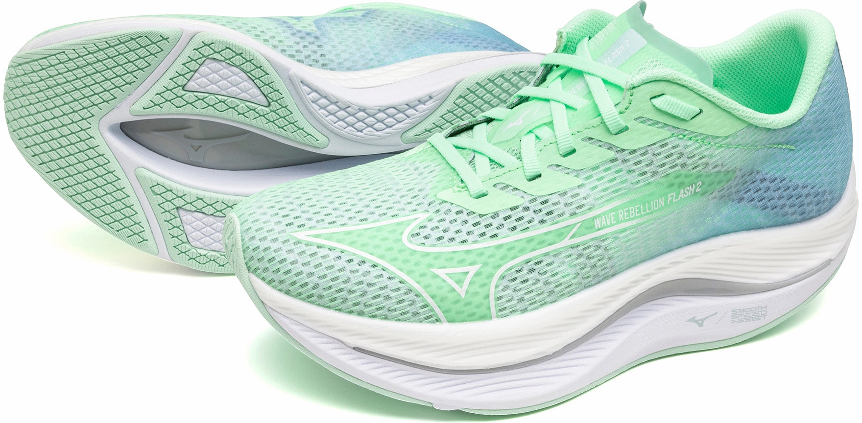 Shoes Mizuno Mizuno Wave Rebellion Flash 2 Womens Running Shoes - Green