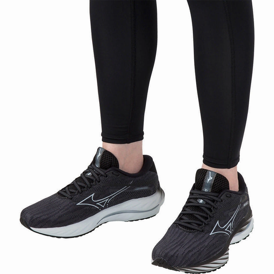 Shoes Mizuno Mizuno Wave Rider 27 WIDE FIT (D) Womens Running Shoes - Black