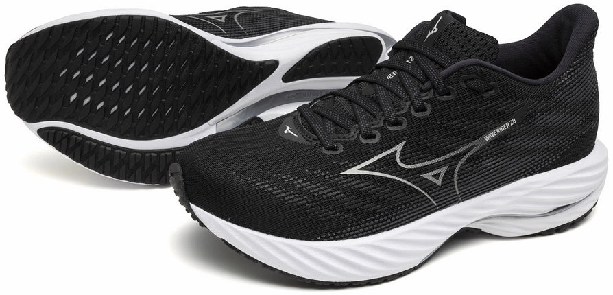 Shoes Mizuno Mizuno Wave Rider 28 WIDE FIT (D) Womens Running Shoes - Black