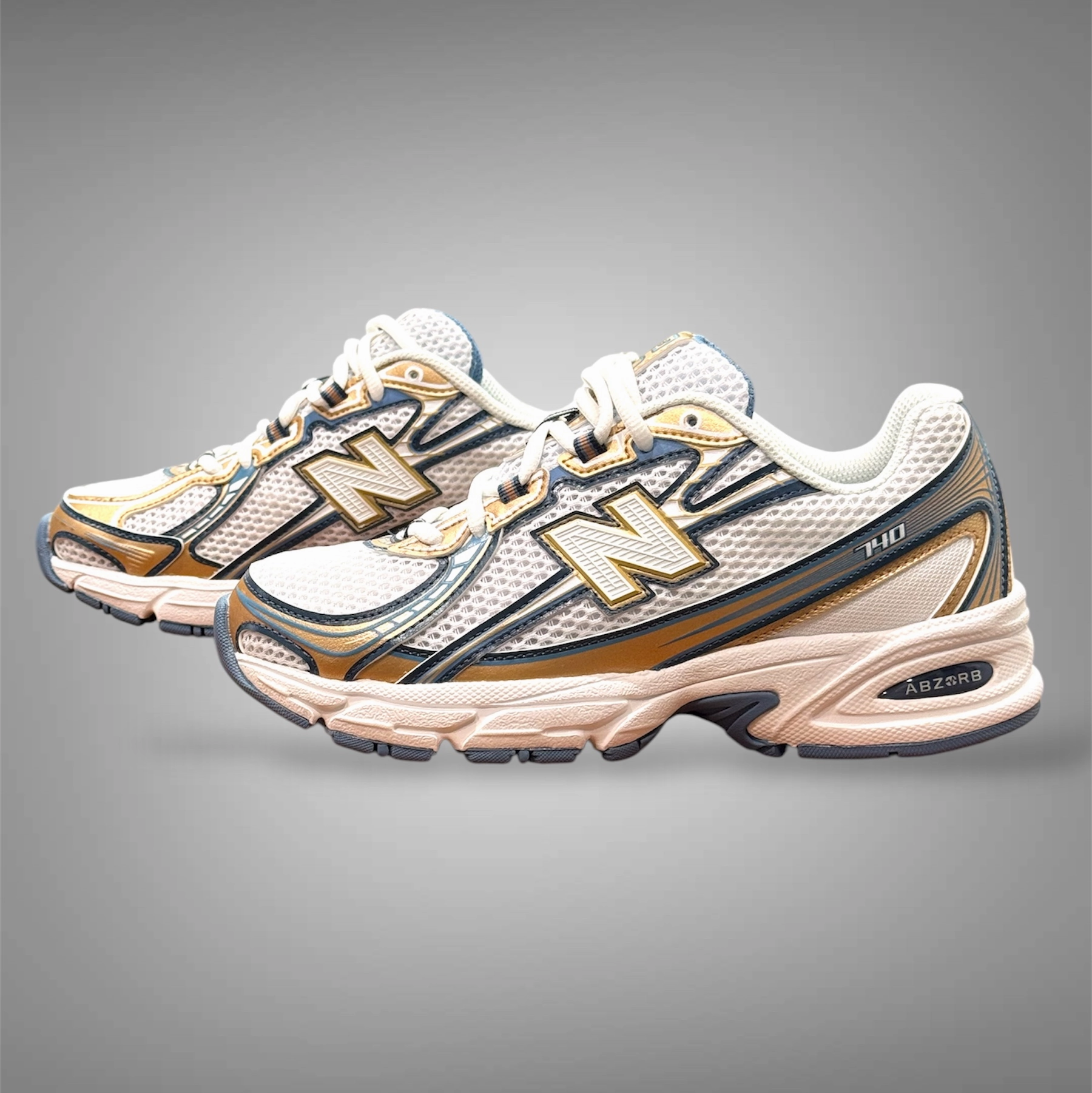 Shoes New Balance New Balance Mens U740HB2 White Blue Gold