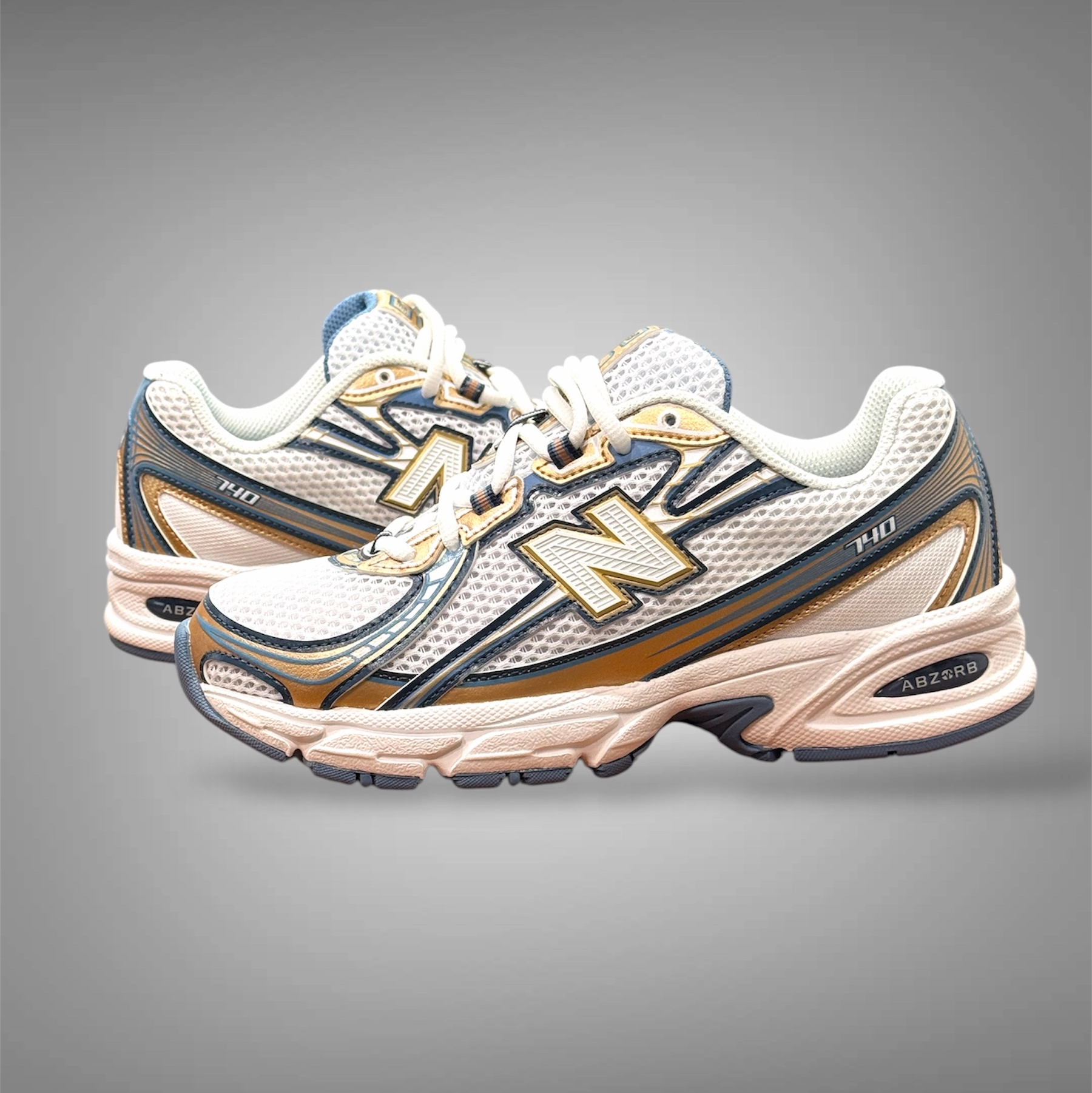 Shoes New Balance New Balance Mens U740HB2 White Blue Gold