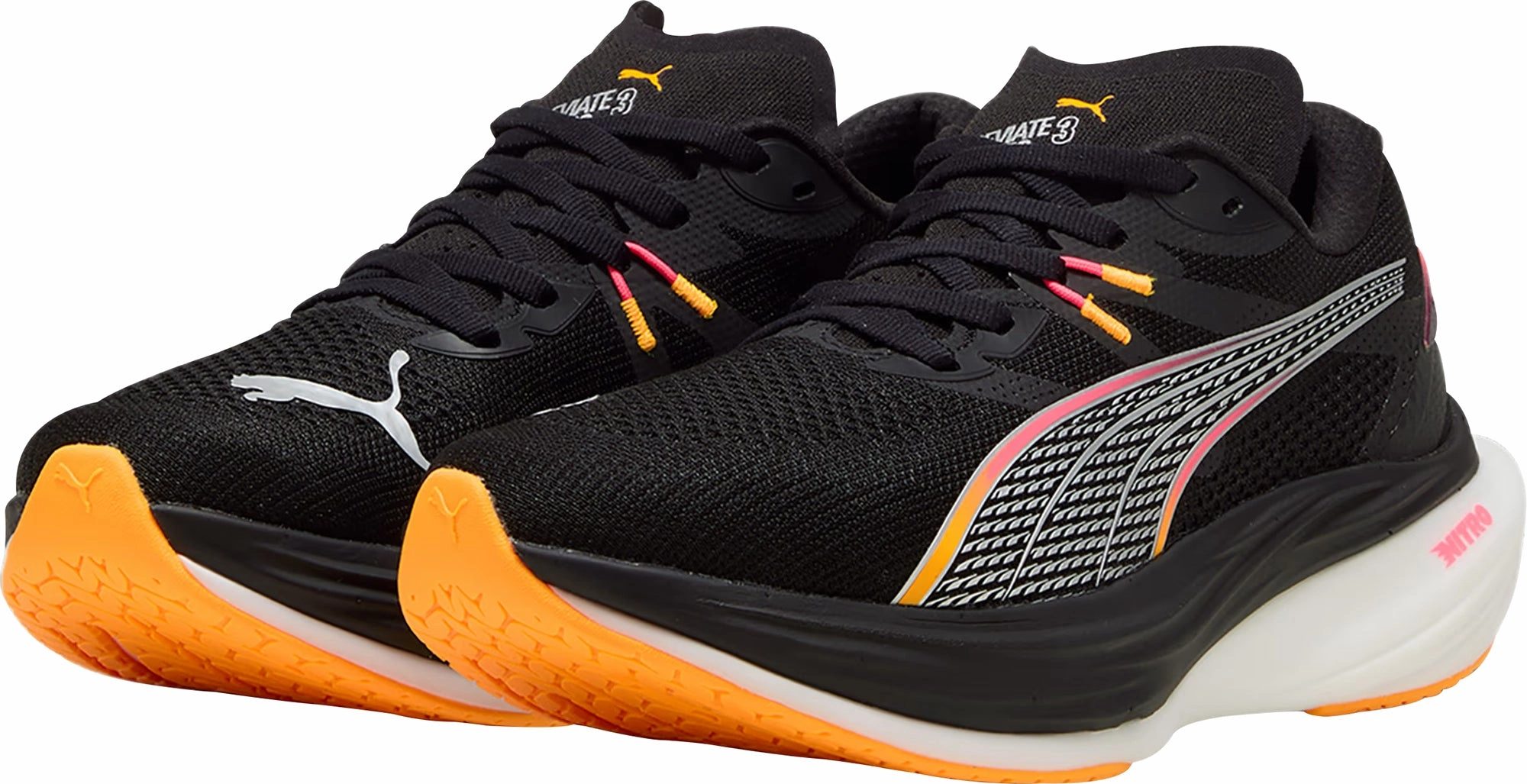 Shoes Puma Puma Deviate Nitro 3 WIDE FIT Mens Running Shoes - Black
