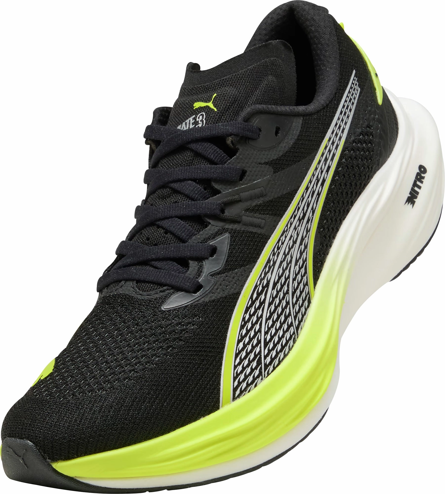 Shoes Puma Puma Deviate Nitro 3 WIDE FIT Mens Running Shoes - Black