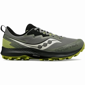 Shoes Saucony Saucony Peregrine 14 GORE-TEX Mens Trail Running Shoes - Green
