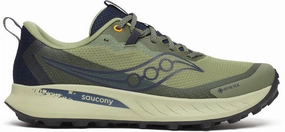 Shoes Saucony Saucony Peregrine 15 GORE-TEX Mens Trail Running Shoes - Green
